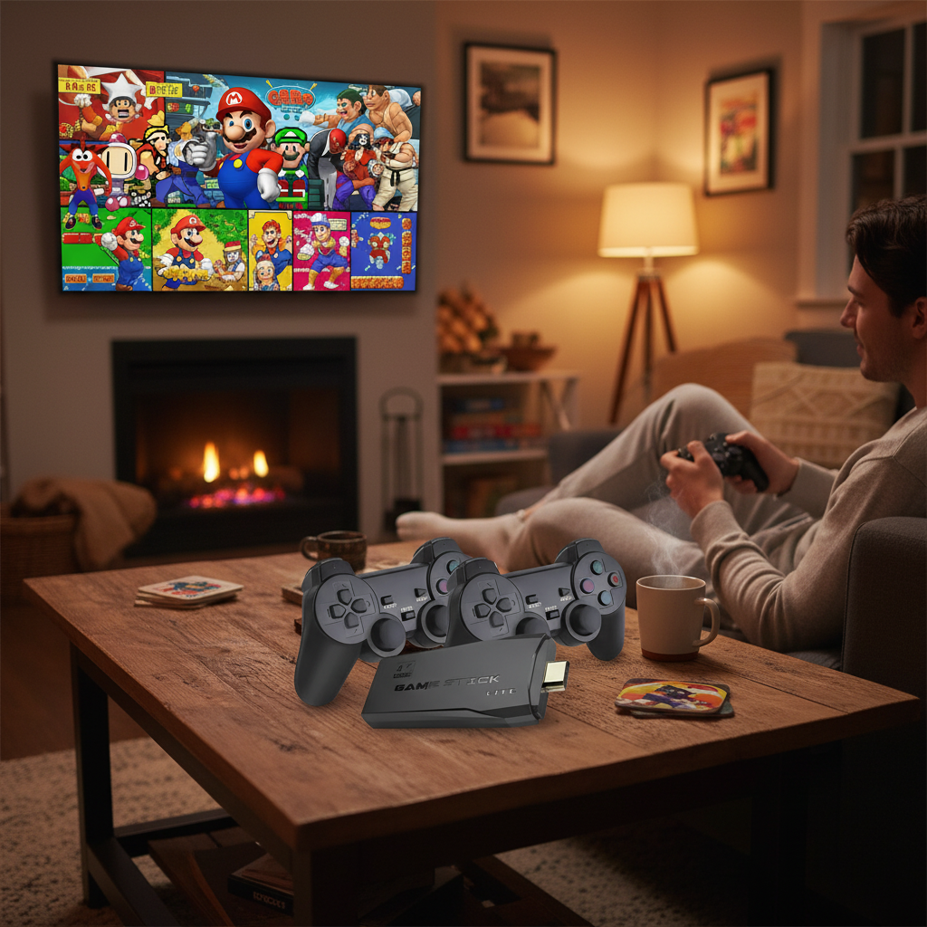 4K HDMI Retro Game Console with Wireless Controllers