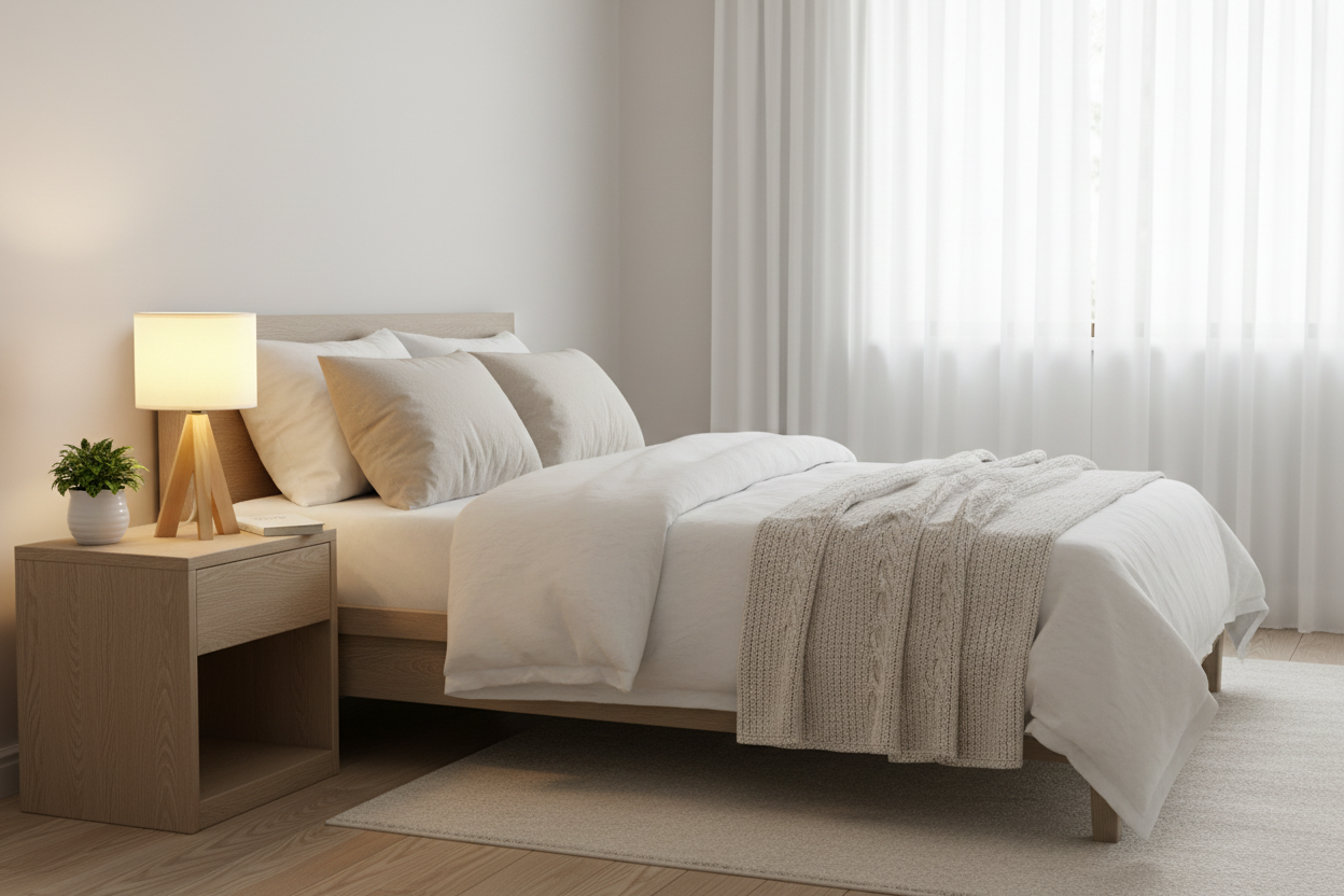 Modern Table Lamp with Soft Ambient Lighting Design for Decorative Bedside Use