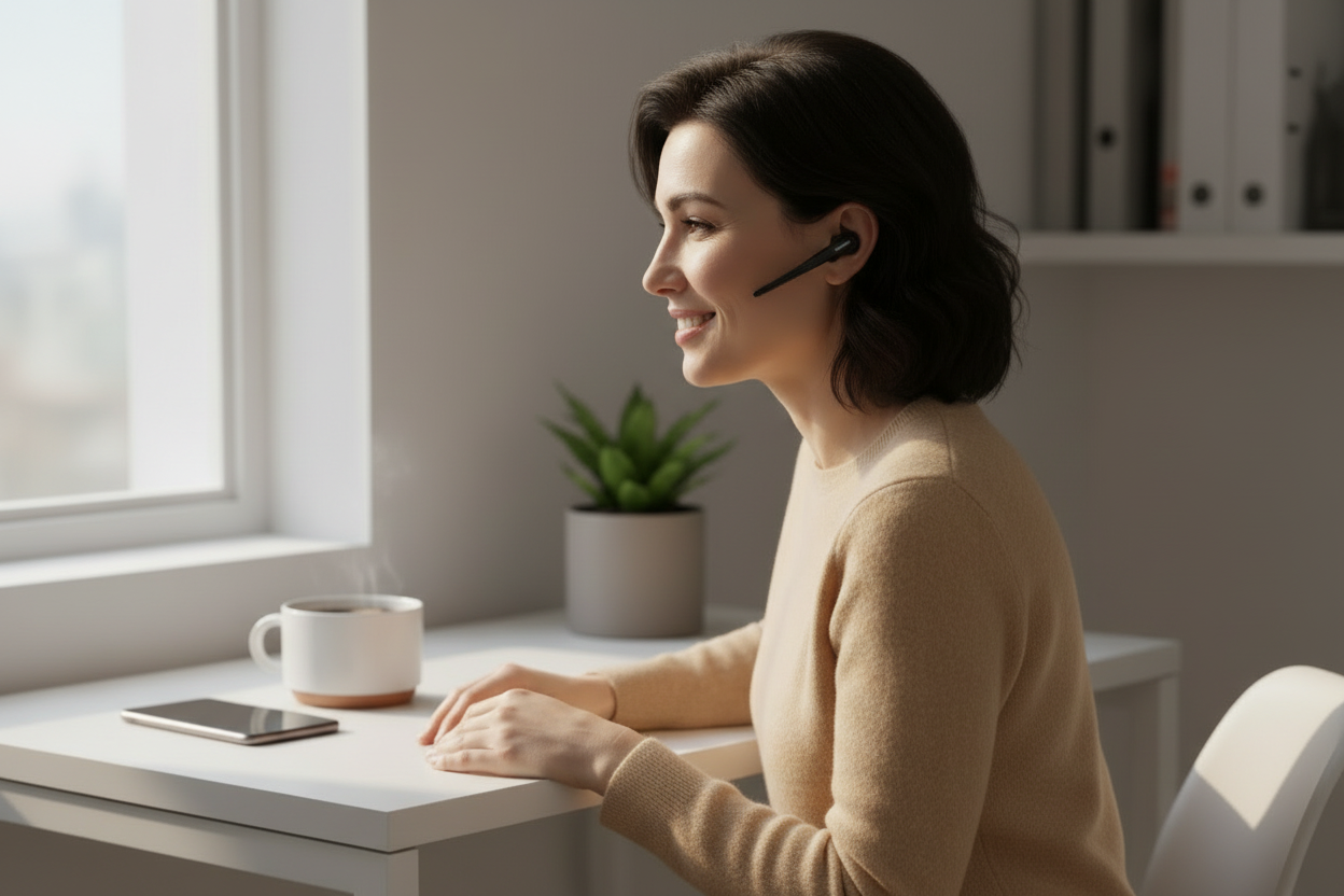 Clear Talk Bluetooth 5.1 Wireless Headset with Noise Cancelling Mic