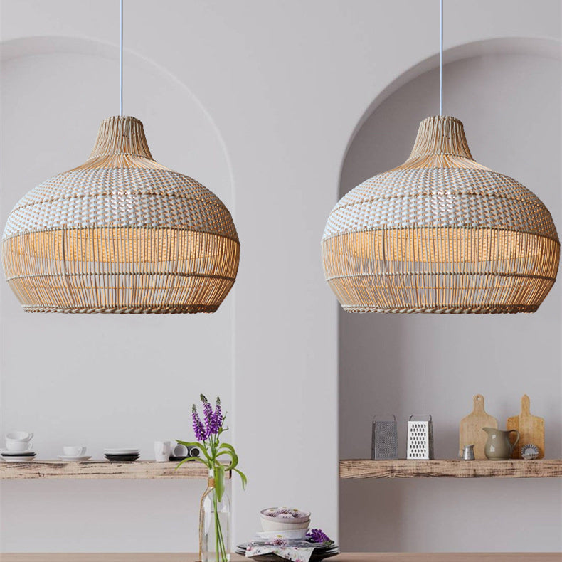 Handwoven Rattan Pendant Light with Natural Wicker Design for Warm Ambient Lighting