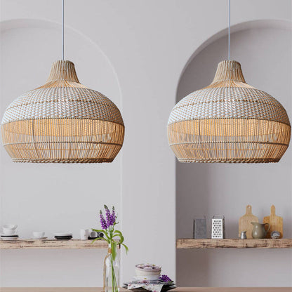 Handwoven Rattan Pendant Light with Natural Wicker Design for Warm Ambient Lighting
