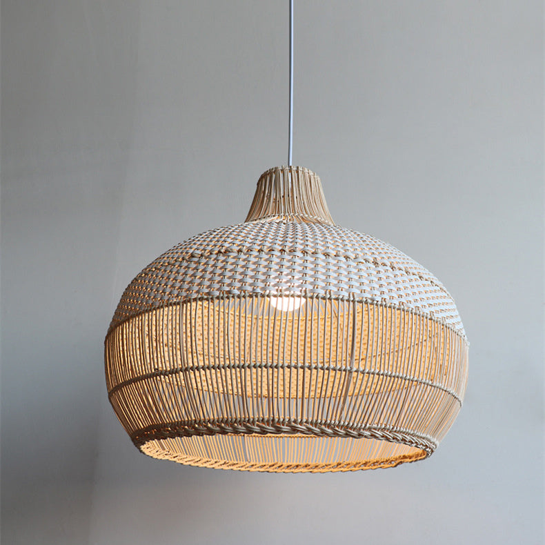 Handwoven Rattan Pendant Light with Natural Wicker Design for Warm Ambient Lighting