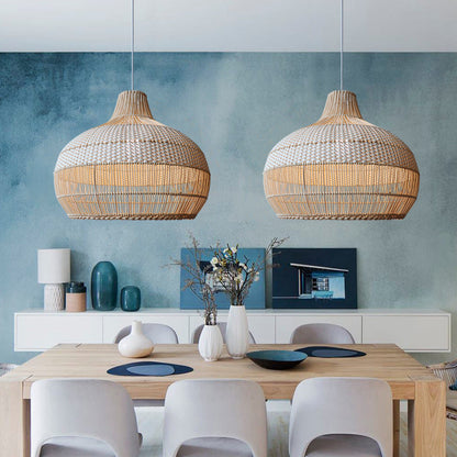 Handwoven Rattan Pendant Light with Natural Wicker Design for Warm Ambient Lighting