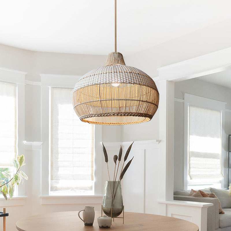Handwoven Rattan Pendant Light with Natural Wicker Design for Warm Ambient Lighting