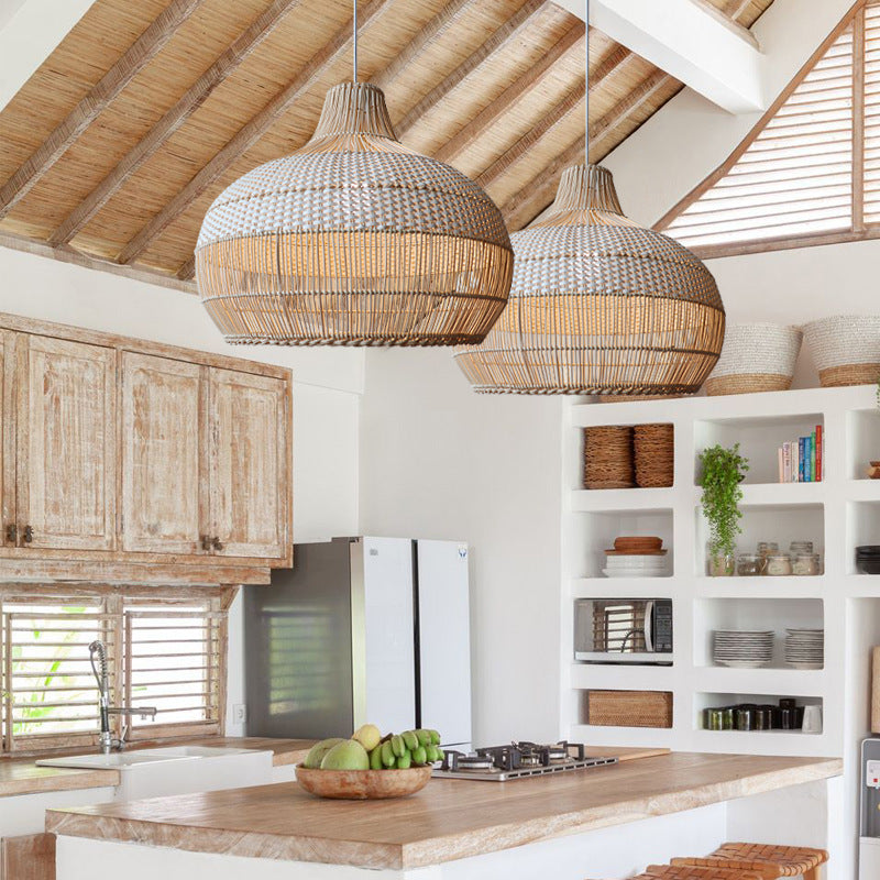 Handwoven Rattan Pendant Light with Natural Wicker Design for Warm Ambient Lighting