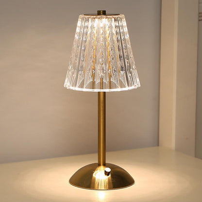 Crystal Touch Table Lamp with Dimmable LED Lighting for Bedside and Nightstand Use