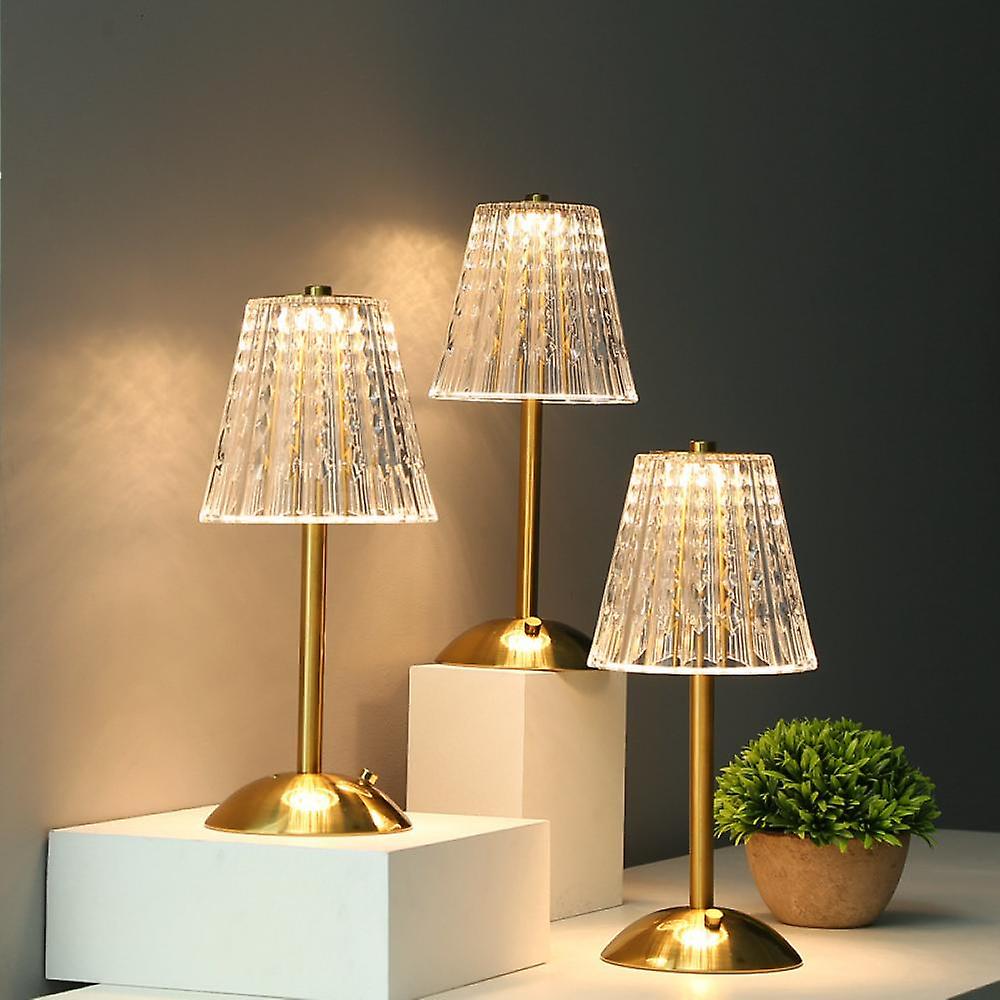 Crystal Touch Table Lamp with Dimmable LED Lighting for Bedside and Nightstand Use