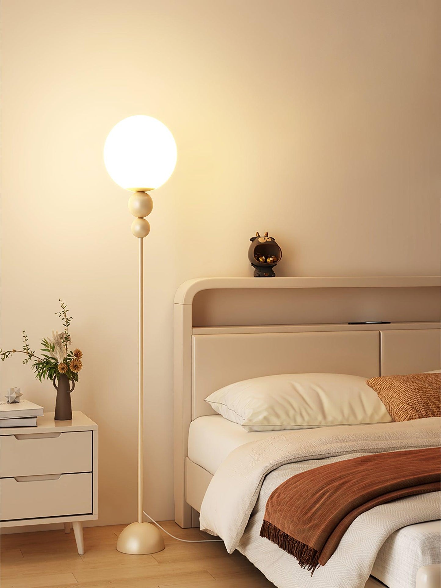 Modern Floor Lamp with Metal and Glass Design for Living Room Ambient Lighting