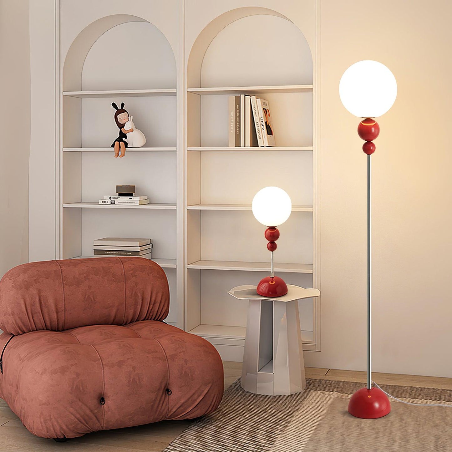 Modern Floor Lamp with Metal and Glass Design for Living Room Ambient Lighting