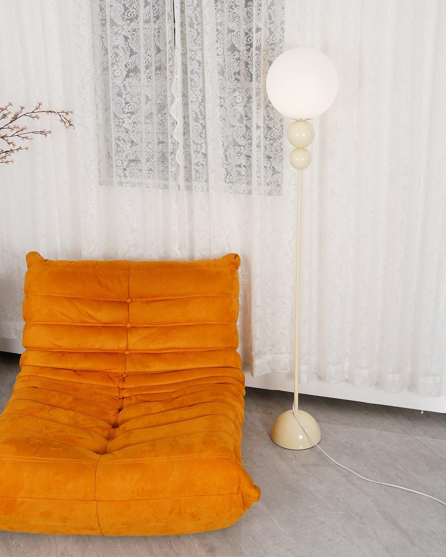 Modern Floor Lamp with Metal and Glass Design for Living Room Ambient Lighting