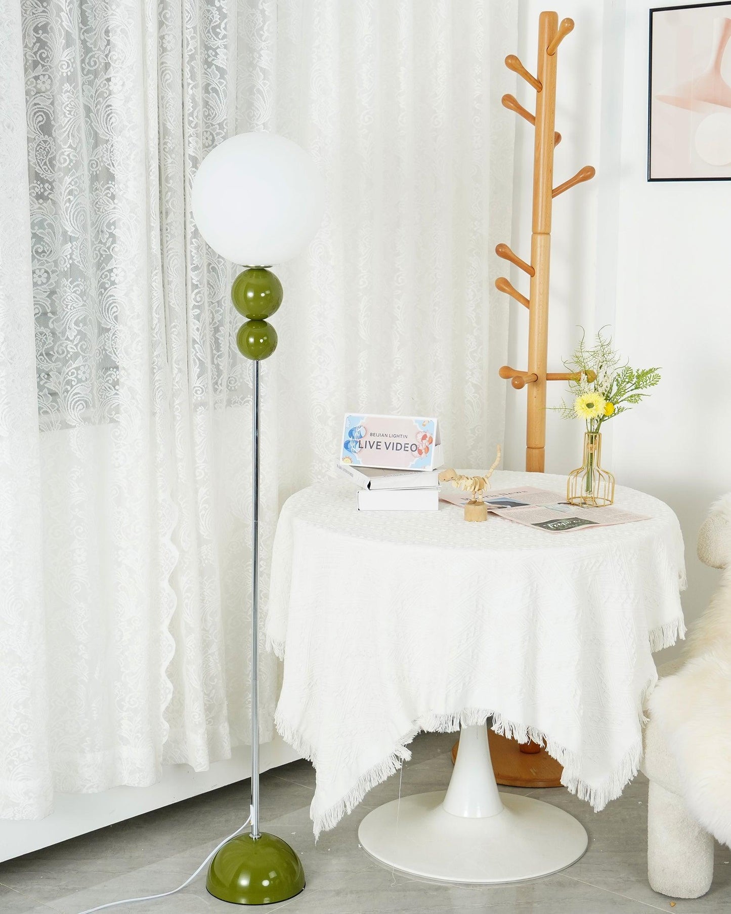 Modern Floor Lamp with Metal and Glass Design for Living Room Ambient Lighting