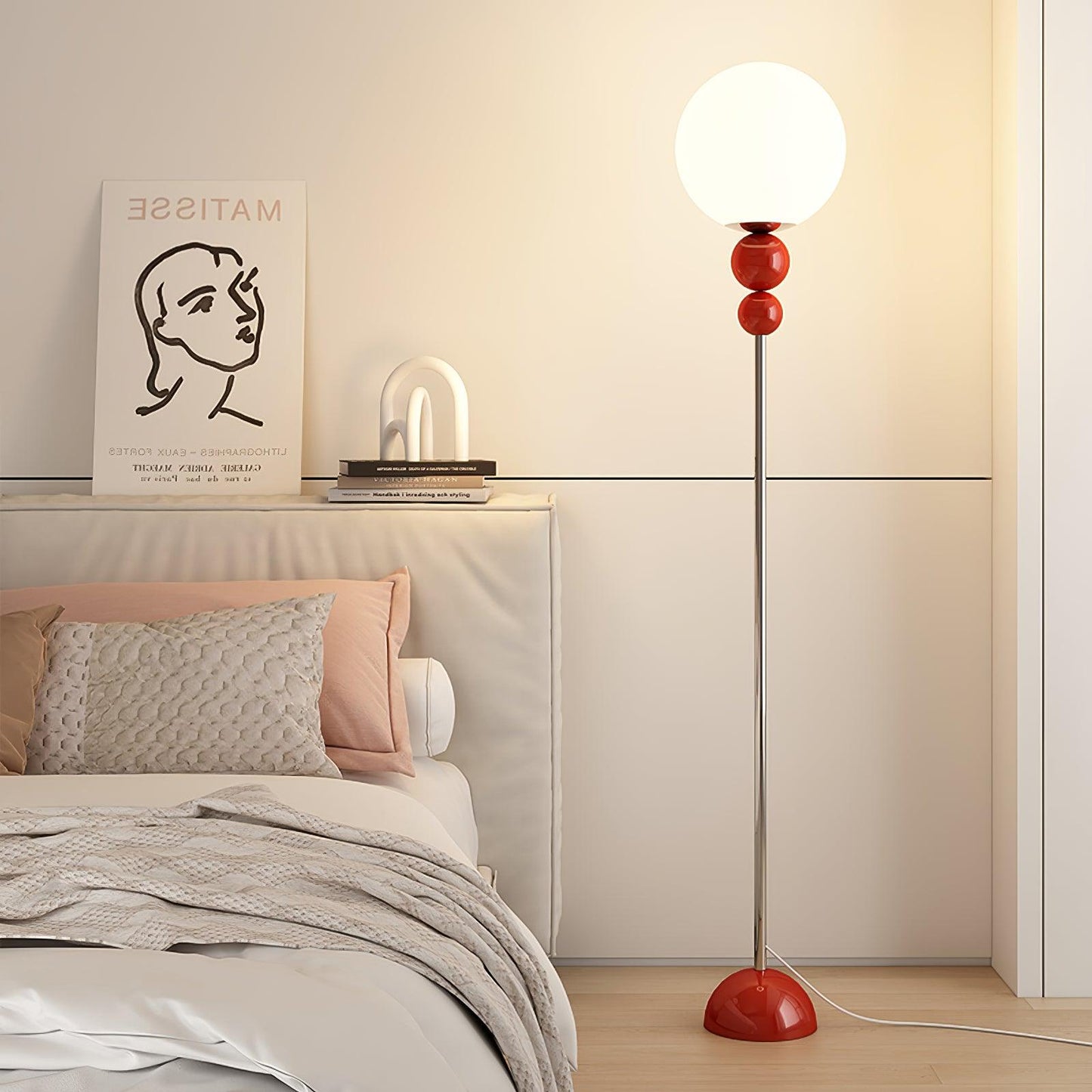 Modern Floor Lamp with Metal and Glass Design for Living Room Ambient Lighting
