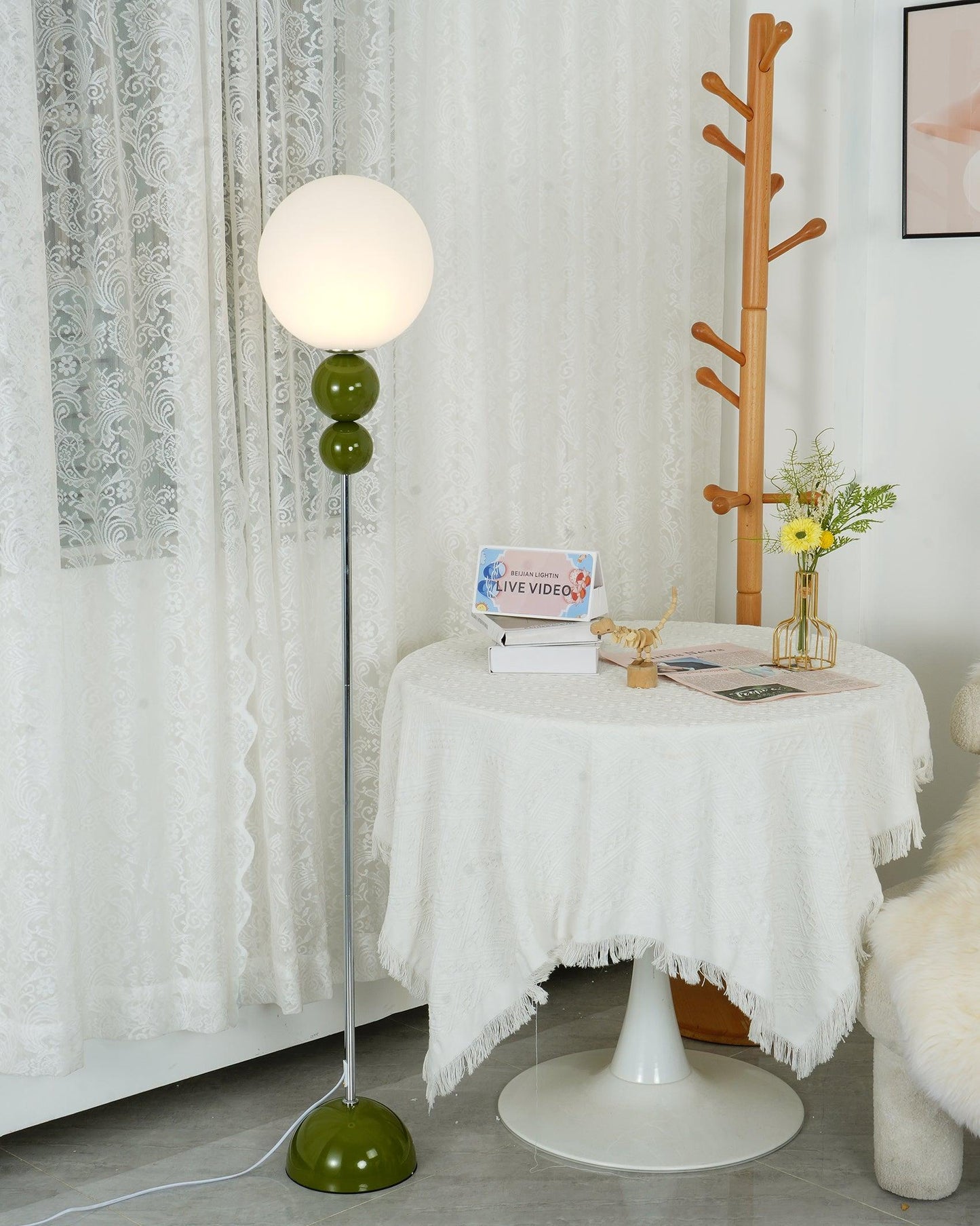 Modern Floor Lamp with Metal and Glass Design for Living Room Ambient Lighting