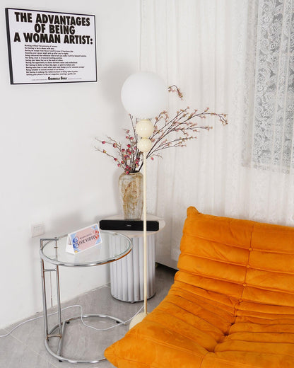 Modern Floor Lamp with Metal and Glass Design for Living Room Ambient Lighting