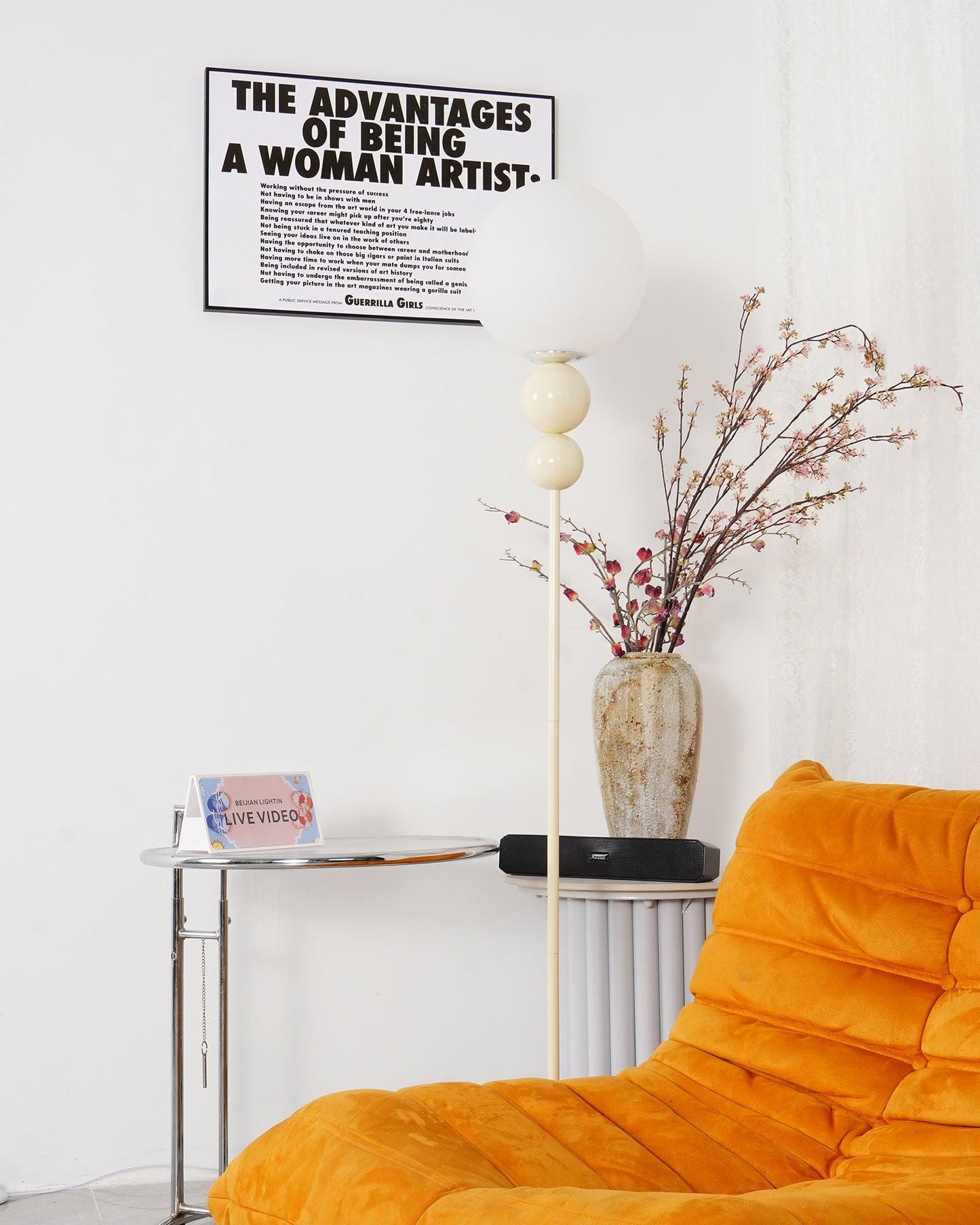 Modern Floor Lamp with Metal and Glass Design for Living Room Ambient Lighting