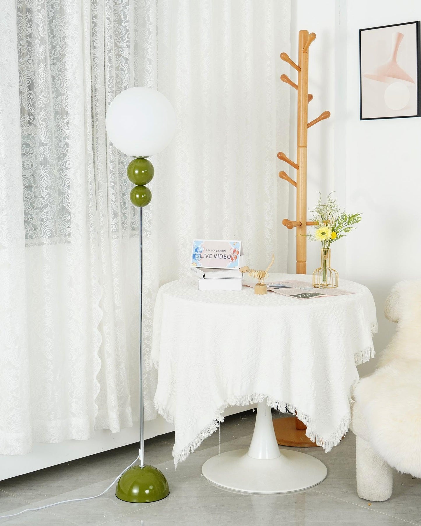 Modern Floor Lamp with Metal and Glass Design for Living Room Ambient Lighting