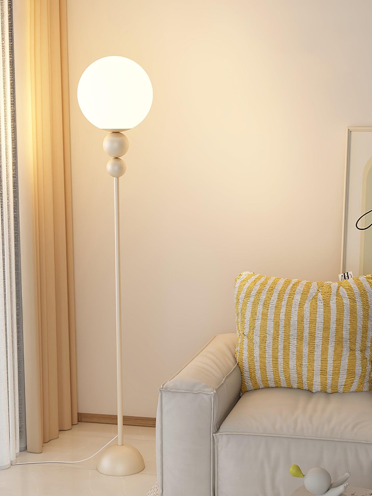 Modern Floor Lamp with Metal and Glass Design for Living Room Ambient Lighting