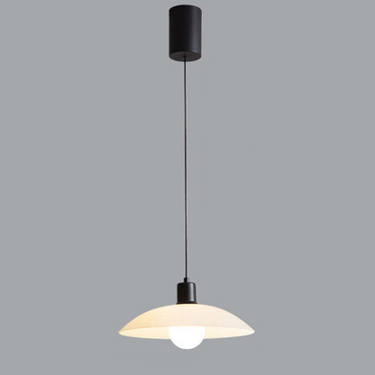 Minimalist White Glass Disc Pendant Light for Modern Ambient Interior Lighting