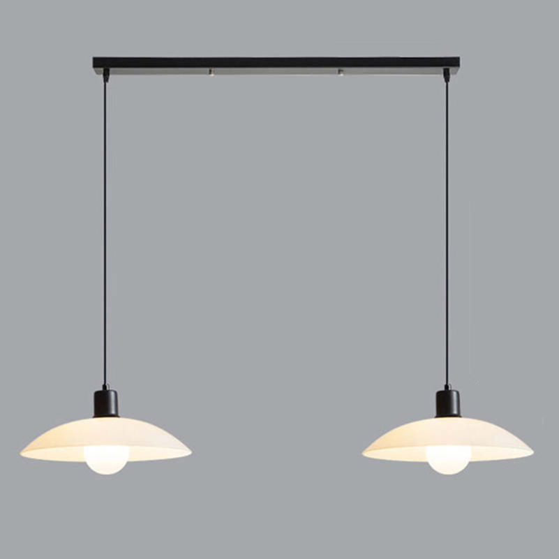 Minimalist White Glass Disc Pendant Light for Modern Ambient Interior Lighting
