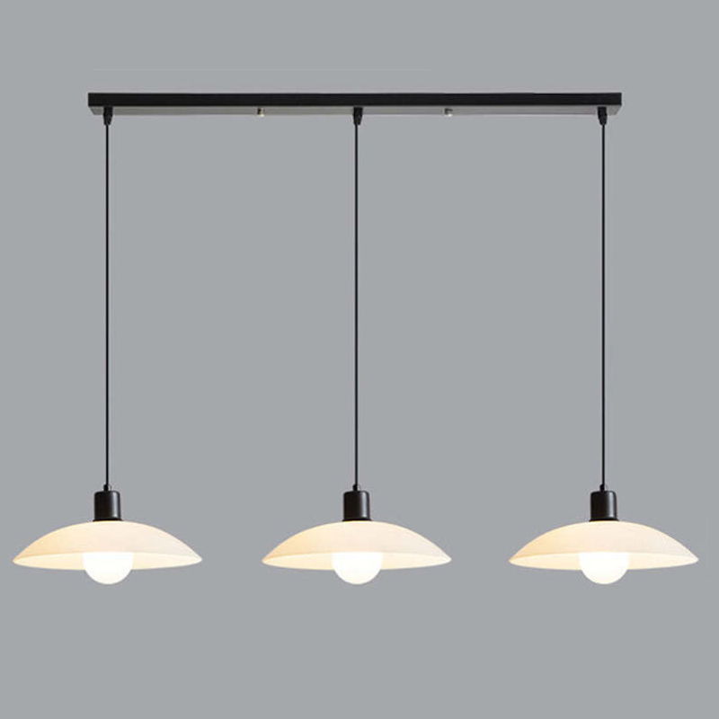 Minimalist White Glass Disc Pendant Light for Modern Ambient Interior Lighting