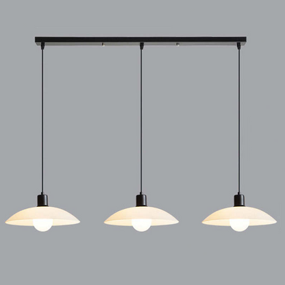 Minimalist White Glass Disc Pendant Light for Modern Ambient Interior Lighting