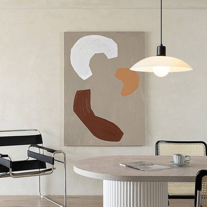 Minimalist White Glass Disc Pendant Light for Modern Ambient Interior Lighting