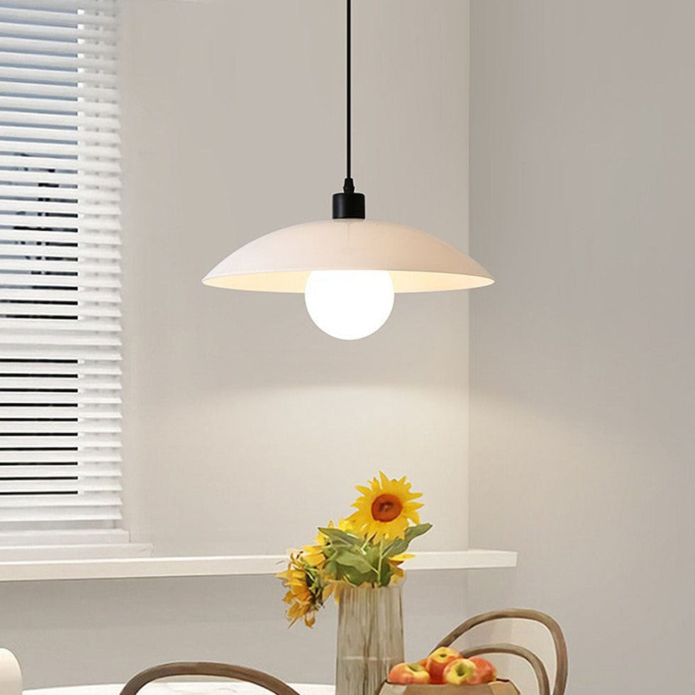 Minimalist White Glass Disc Pendant Light for Modern Ambient Interior Lighting