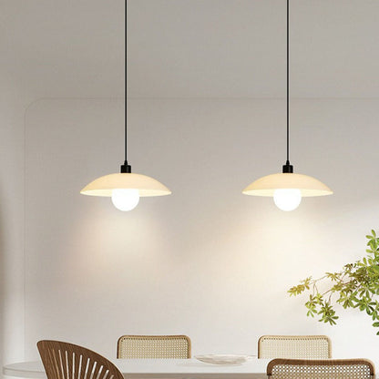 Minimalist White Glass Disc Pendant Light for Modern Ambient Interior Lighting