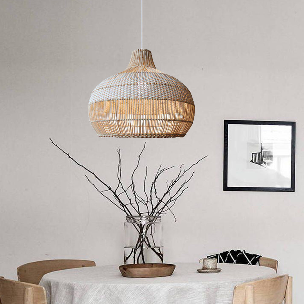 Handwoven Rattan Pendant Light with Natural Wicker Design for Warm Ambient Lighting