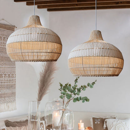 Handwoven Rattan Pendant Light with Natural Wicker Design for Warm Ambient Lighting