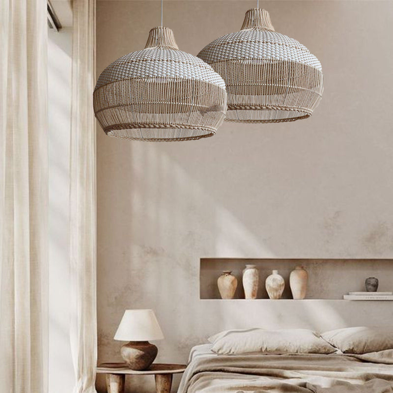 Handwoven Rattan Pendant Light with Natural Wicker Design for Warm Ambient Lighting