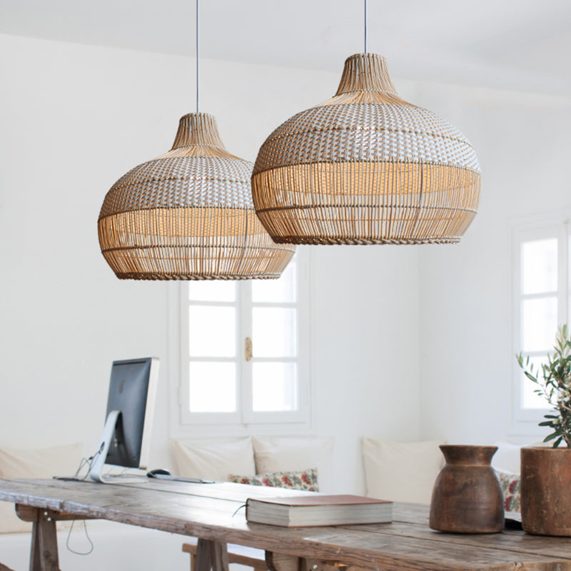 Handwoven Rattan Pendant Light with Natural Wicker Design for Warm Ambient Lighting