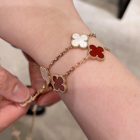 Clover Charm Bracelet with 14K Gold Plating for Elegant Style