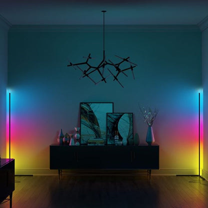 LED Corner Floor Lamp RGB Dimmable Modern Standing Lamp with Remote