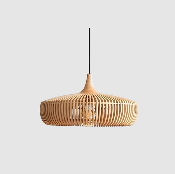 Japandi Wooden Pendant Light with Scandinavian Design for Warm Ambient Lighting