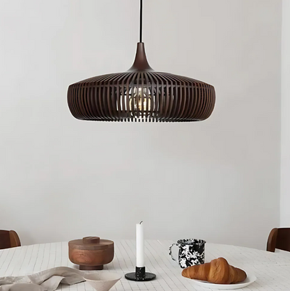 Japandi Wooden Pendant Light with Scandinavian Design for Warm Ambient Lighting