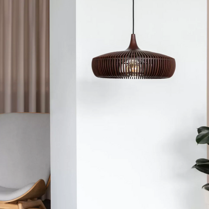 Japandi Wooden Pendant Light with Scandinavian Design for Warm Ambient Lighting