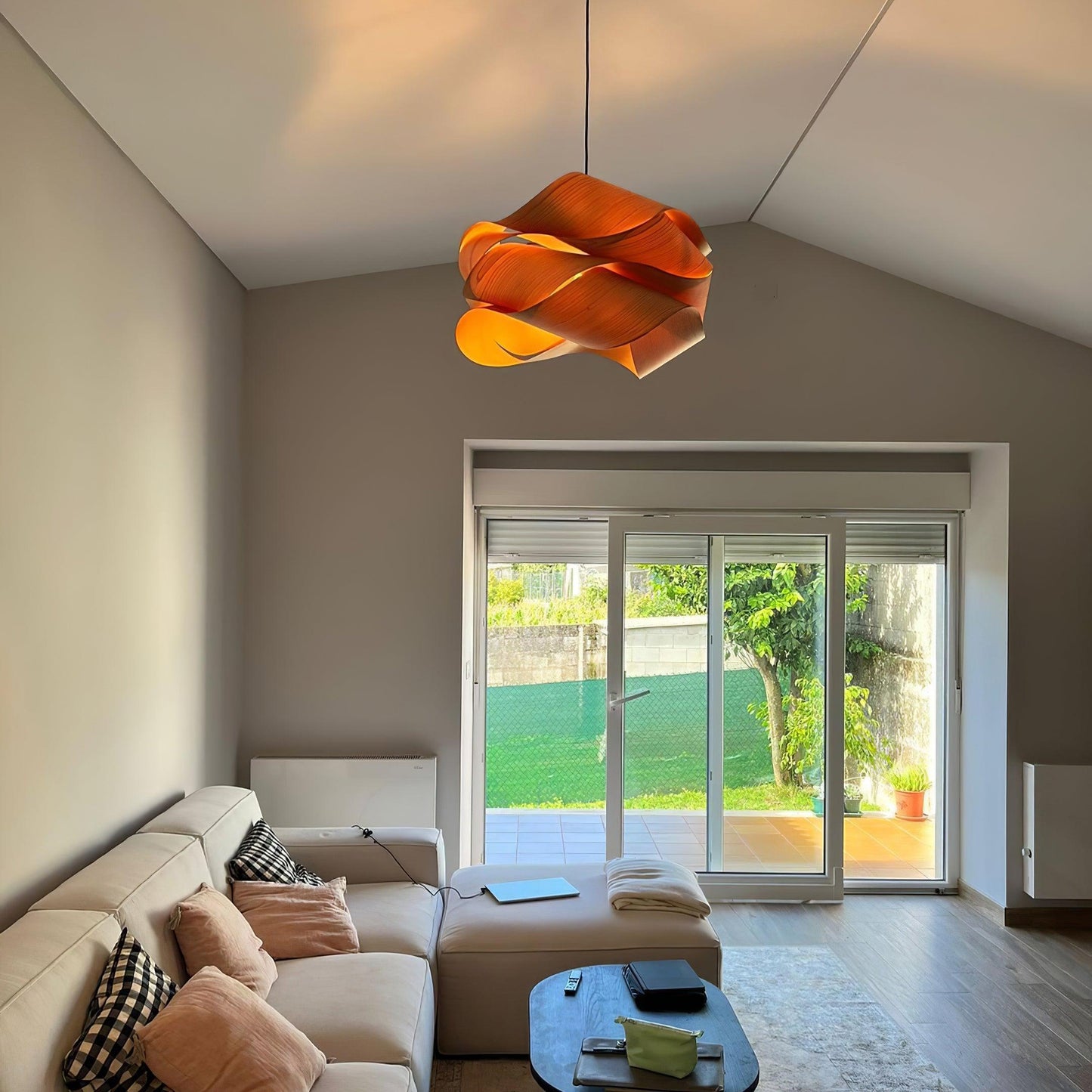 Wood Pendant Light with Modern Wooden Design for Warm Ambient Interior Lighting