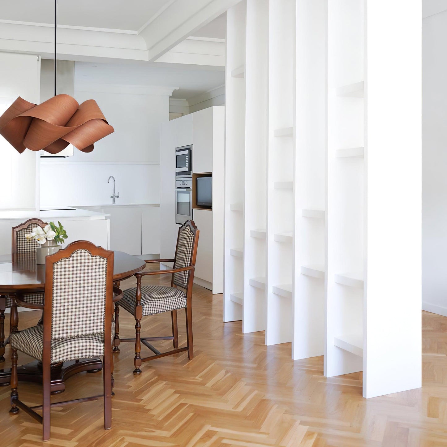 Wood Pendant Light with Modern Wooden Design for Warm Ambient Interior Lighting