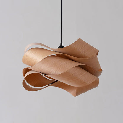Wood Pendant Light with Modern Wooden Design for Warm Ambient Interior Lighting