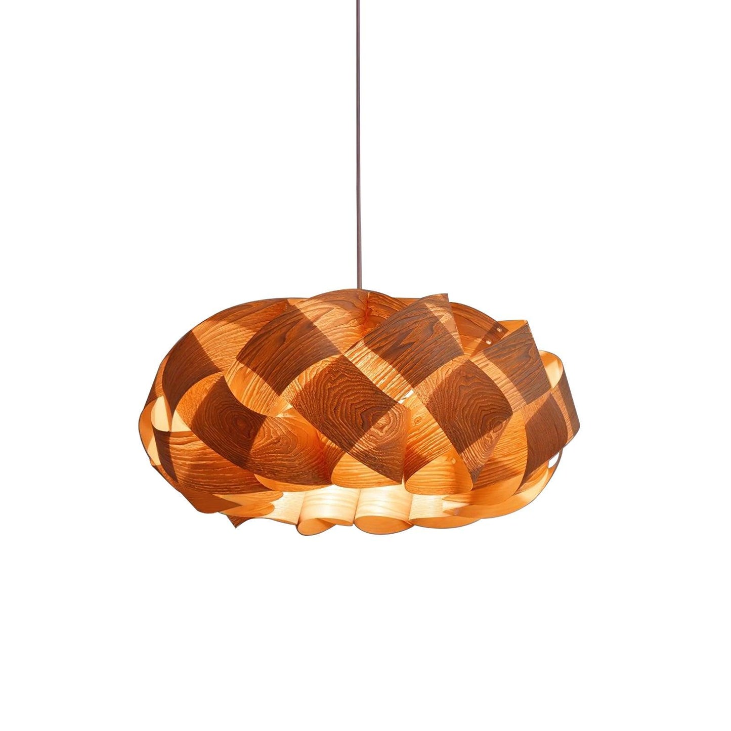 Wood Pendant Light with Modern Wooden Design for Warm Ambient Interior Lighting