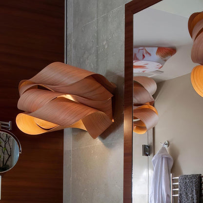 Wood Pendant Light with Modern Wooden Design for Warm Ambient Interior Lighting