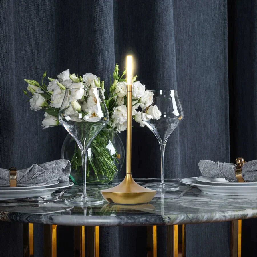 LED Candlelight Table Lamp with Dimmable USB Rechargeable Design for Portable Lighting