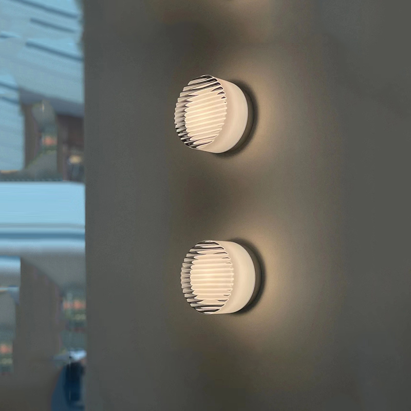 Luma Glow Round LED Wall Light with Milk Glass Shade for Soft Ambient Lighting