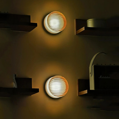 Luma Glow Round LED Wall Light with Milk Glass Shade for Soft Ambient Lighting