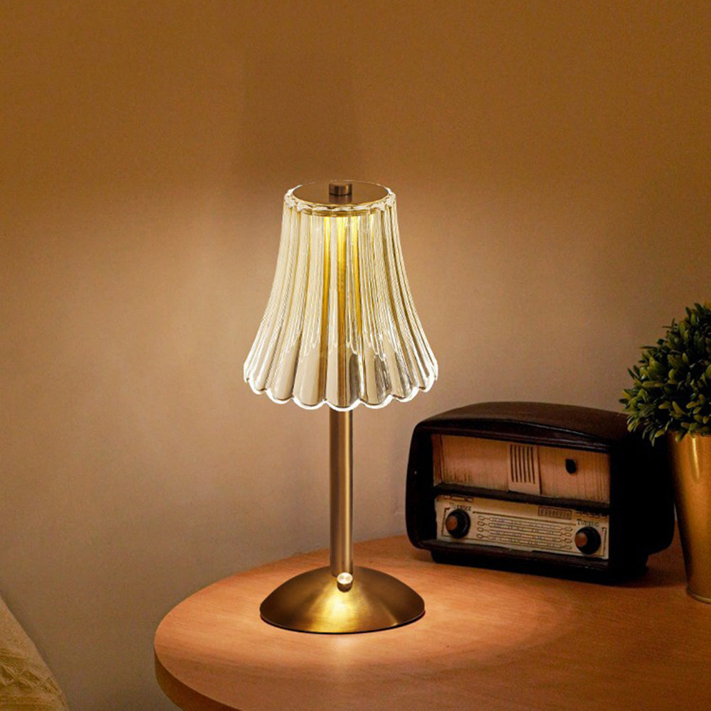 Crystal Touch Table Lamp with Dimmable LED Lighting for Bedside and Nightstand Use
