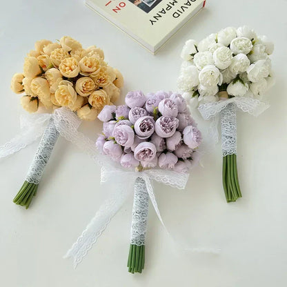 Artificial Peony Bouquet with Silk Flowers