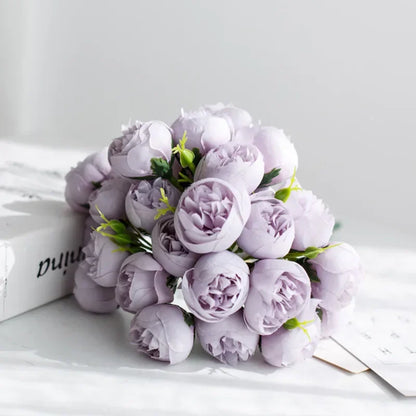 Artificial Peony Bouquet with Silk Flowers