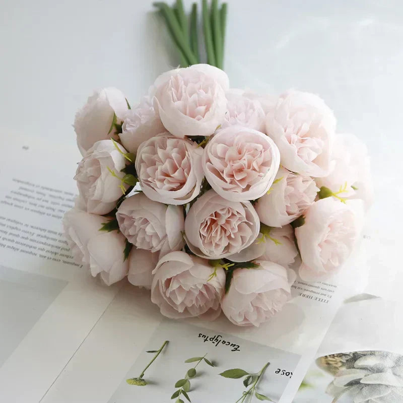 Artificial Peony Bouquet with Silk Flowers