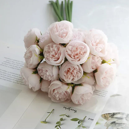 Artificial Peony Bouquet with Silk Flowers